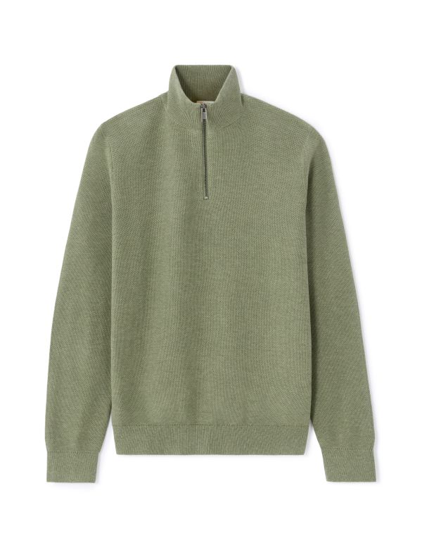 Pull col camionneur 100% coton - vert