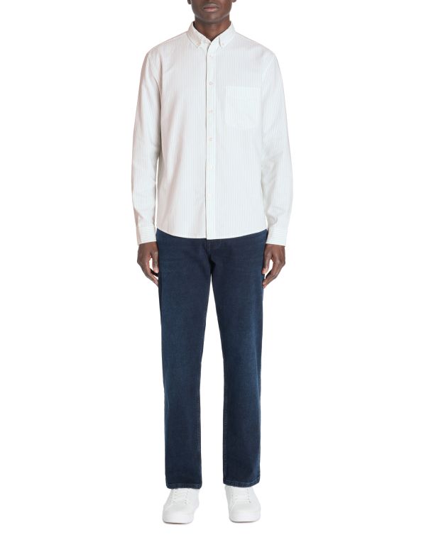 Chemise regular à rayures 100% coton - vert