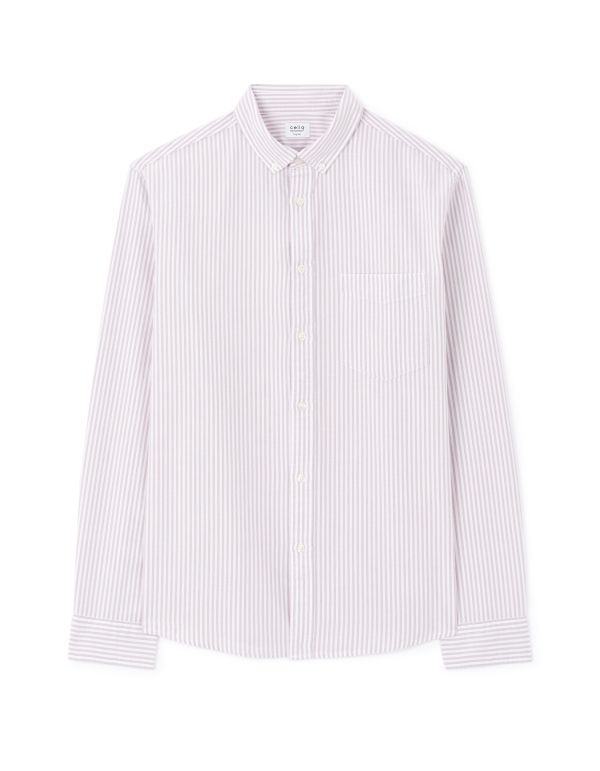 Chemise regular à rayures 100% coton - violet