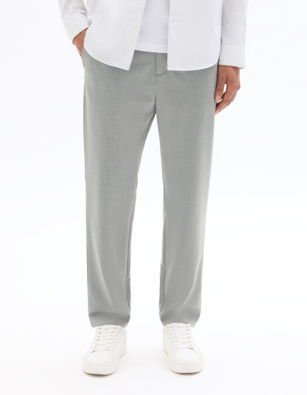 Pantalon 24H slim stretch 7/8e - gris chiné