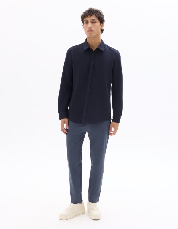 Pantalon 24H slim stretch 7/8e - bleu moyen