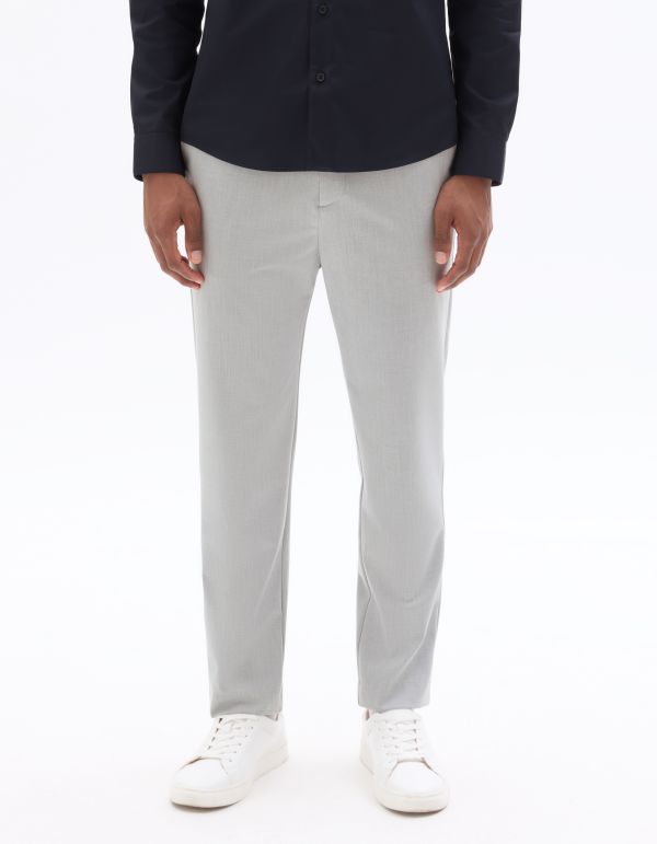 Pantalon 24H slim stretch 7/8e - gris clair