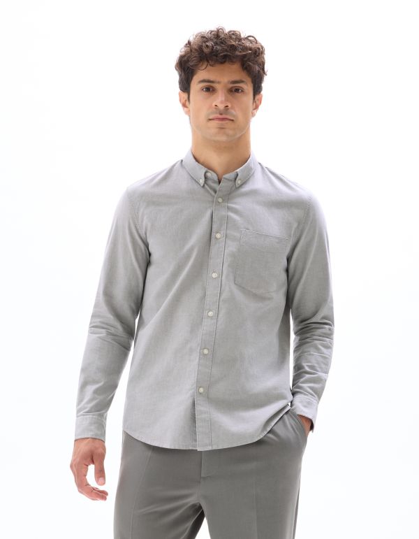 Chemise regular 100% coton oxford - gris foncé