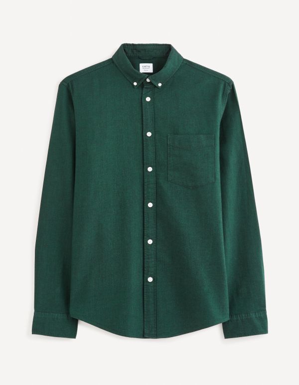 Chemise  regular 100% coton oxford - vert
