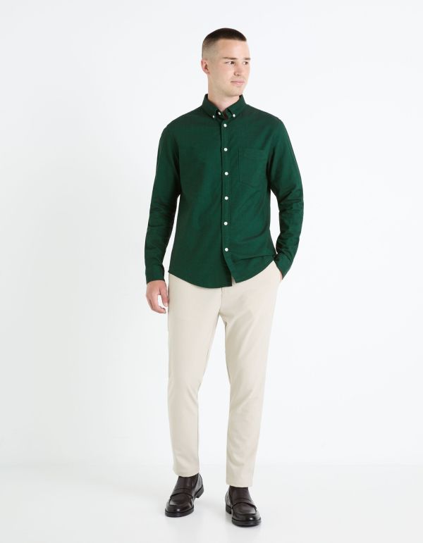Chemise  regular 100% coton oxford - vert