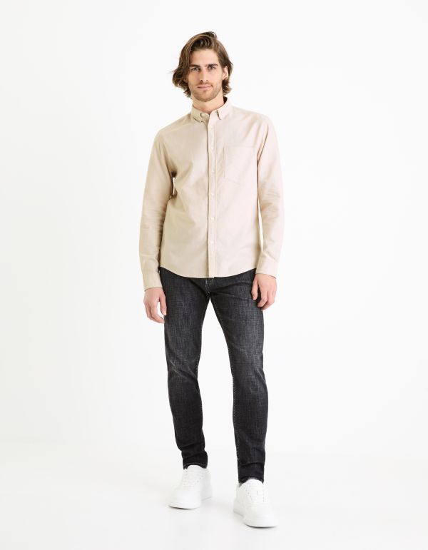 Chemise regular 100% coton oxford - beige