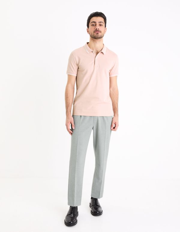 Polo piqué slim - rose clair