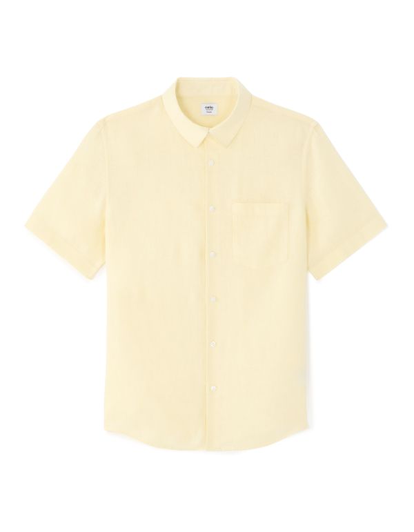 S.07 Chemisette regular 100% lin - jaune clair