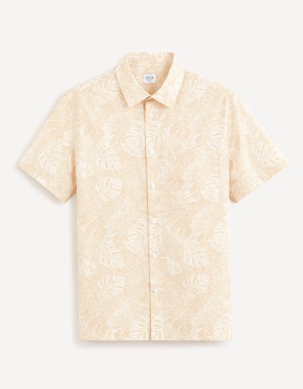 Chemise regular 100% coton - beige