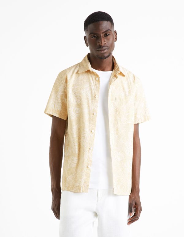 Chemise regular 100% coton - beige