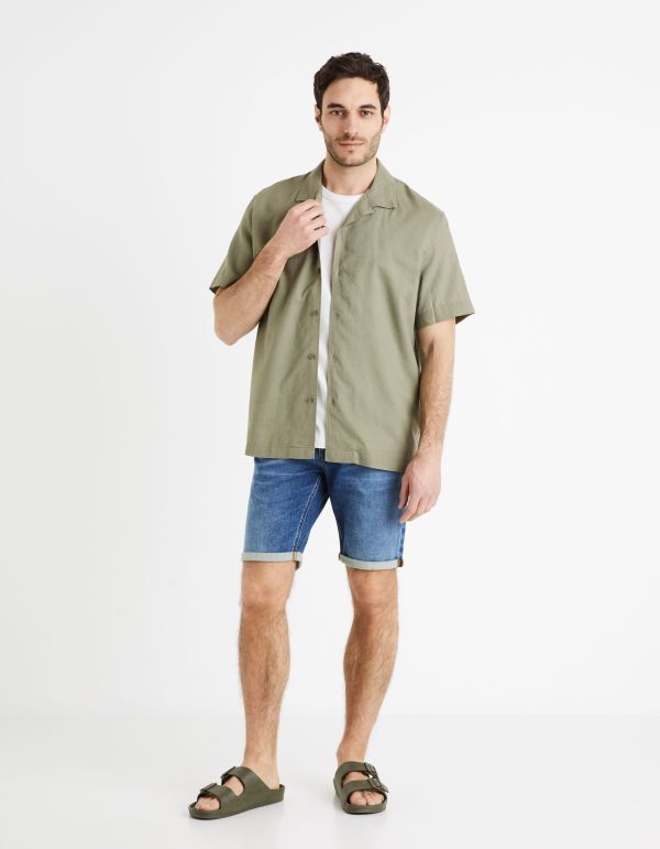 Chemise relax lin coton - kaki
