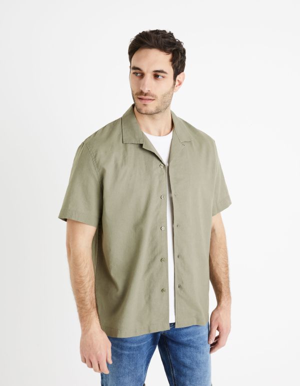 Chemise relax lin coton - kaki