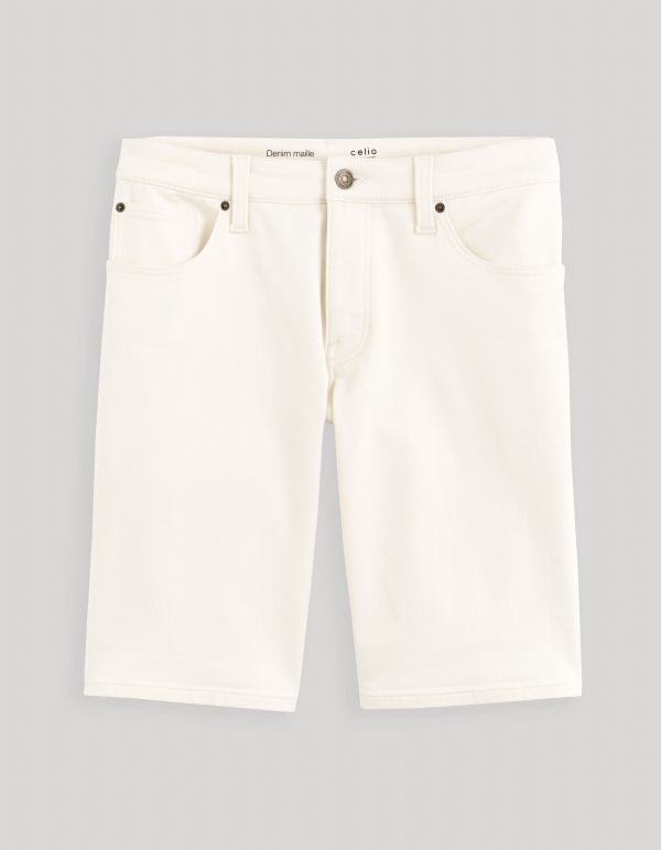 Short en jean ettet maille - écru