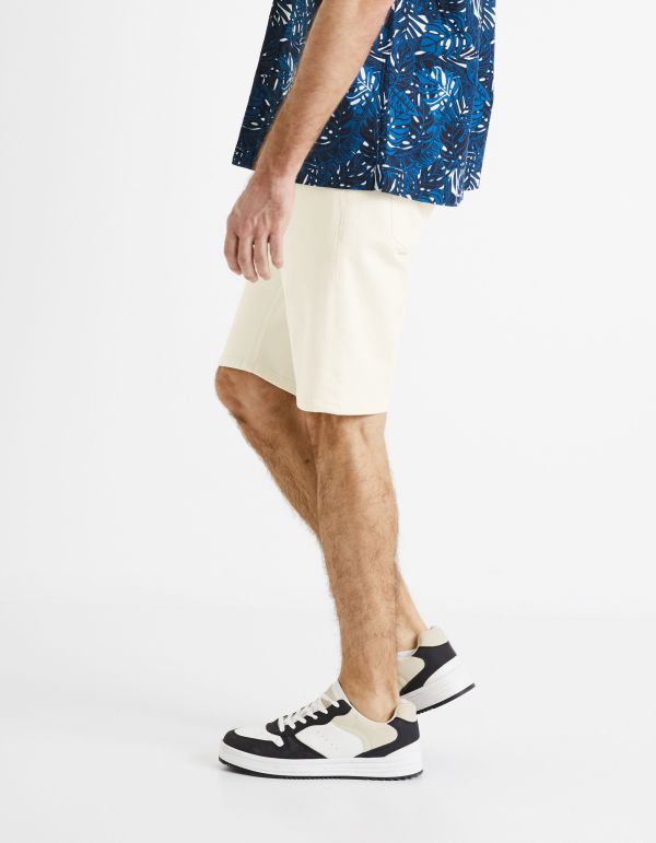 Short en jean ettet maille - écru