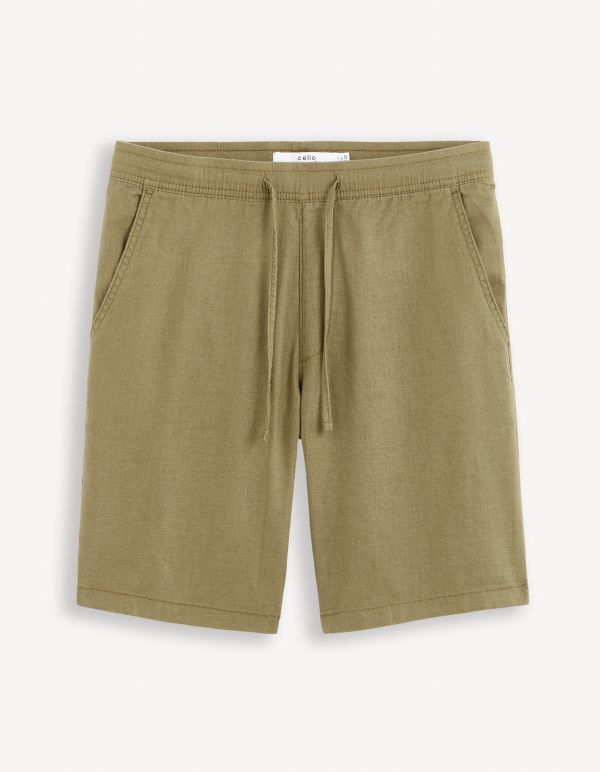Bermuda en lin coton - vert