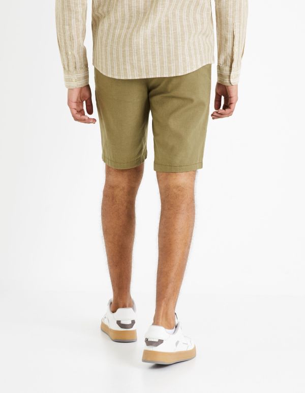 Bermuda en lin coton - vert