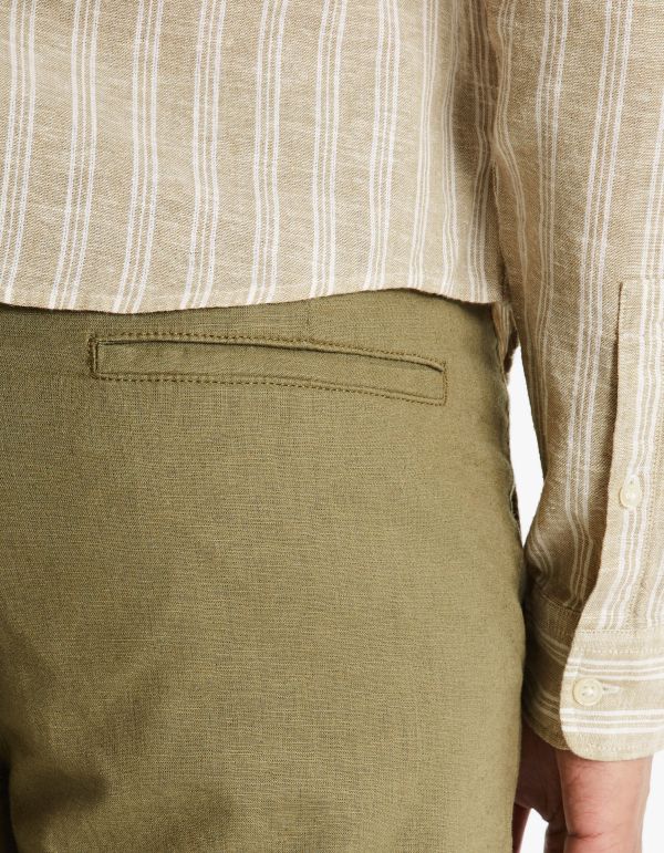 Bermuda en lin coton - vert