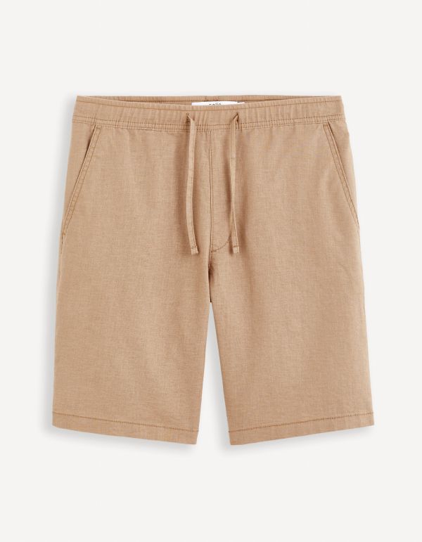 Bermuda en lin coton - beige