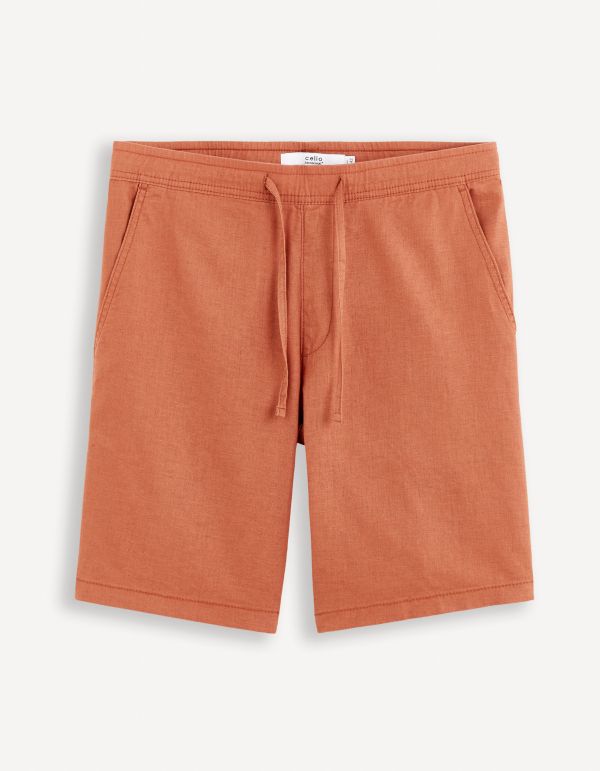 Bermuda en lin coton - caramel