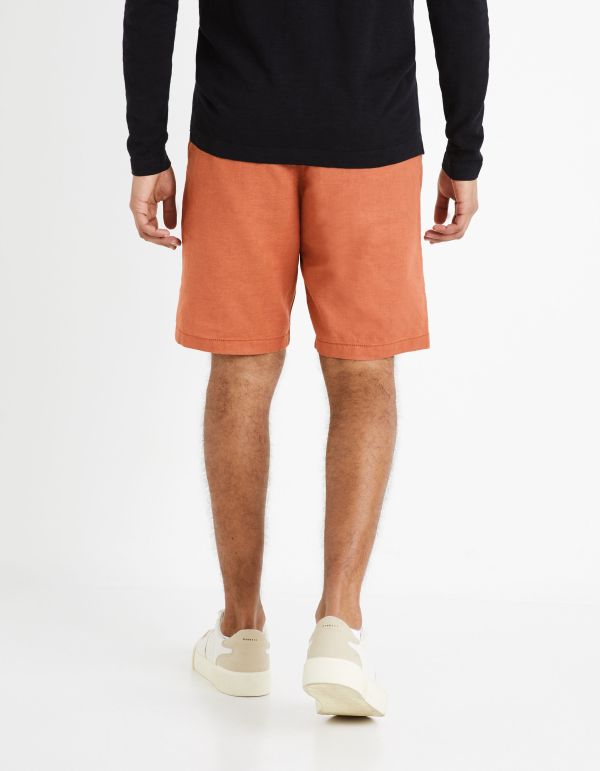 Bermuda en lin coton - caramel