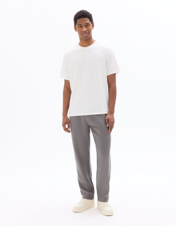 Pantalon straight 100% lin - gris foncé