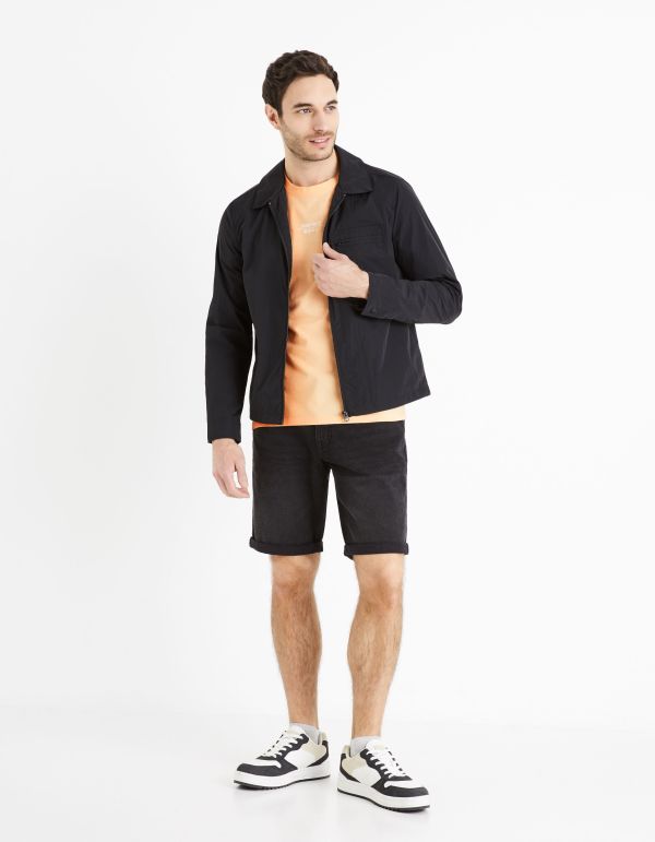 T-shirt col rond tye & dye 100% coton - pêche