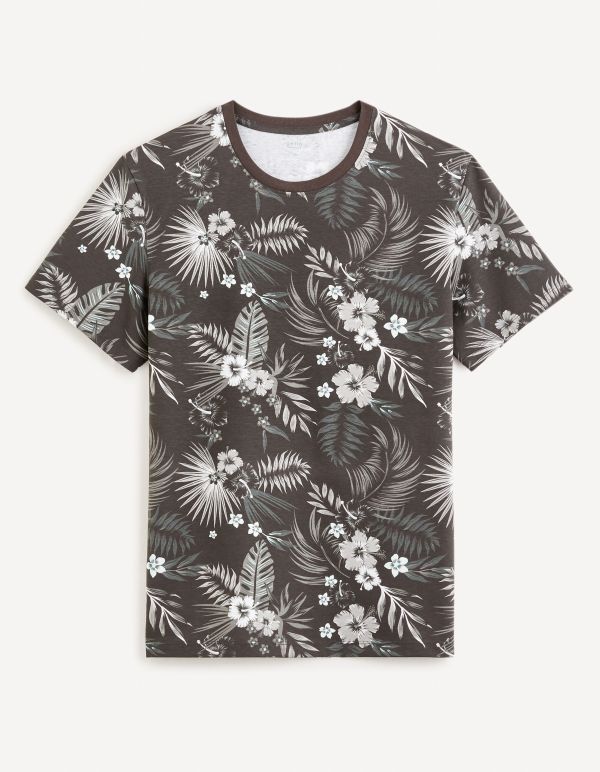 T-shirt col rond 100% coton - marine