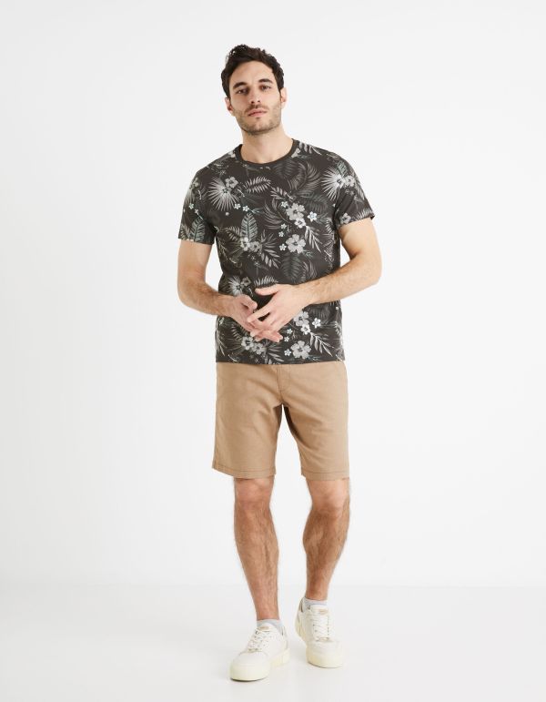 T-shirt col rond 100% coton - marine