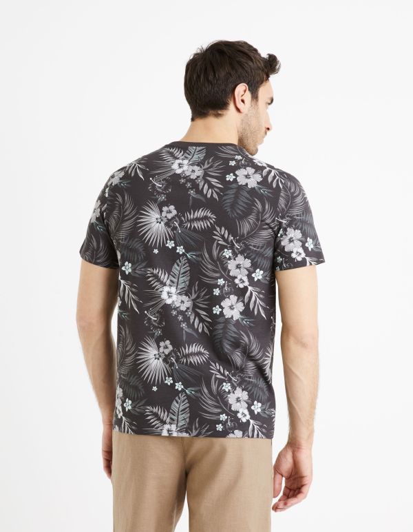 T-shirt col rond 100% coton - marine