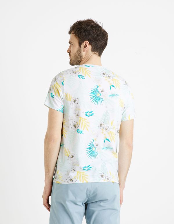 T-shirt col rond 100% coton - blanc