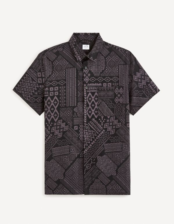 Chemise regular 100% coton - noir