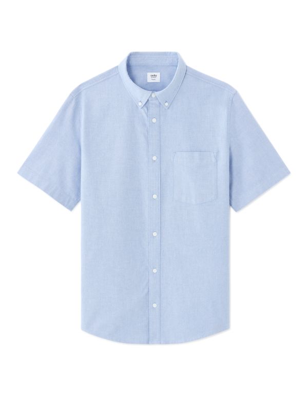 Chemisette regular oxford 100% coton - bleu