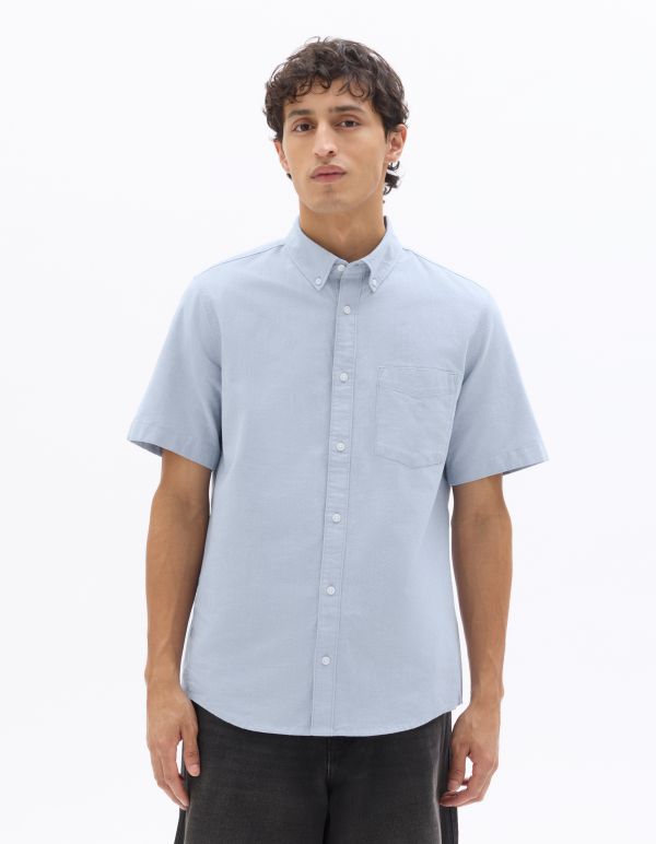 Chemisette regular oxford 100% coton - bleu