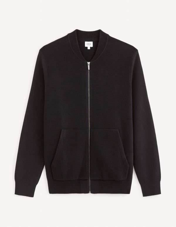 Blouson teddy 100% coton - noir