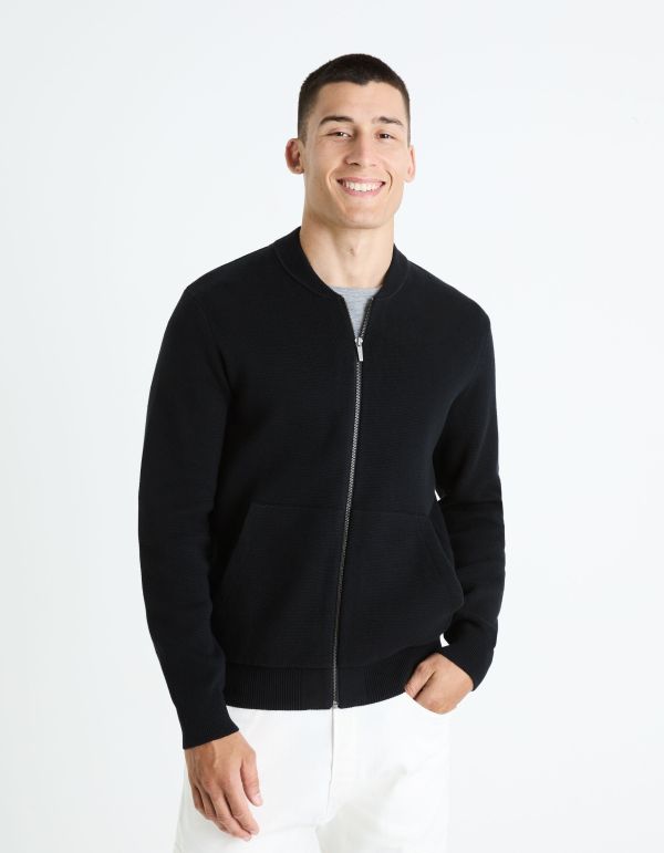 Blouson teddy 100% coton - noir