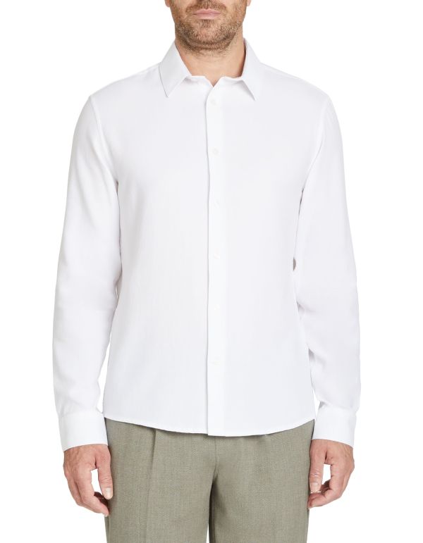Chemise regular nid d'abeille coton - blanc