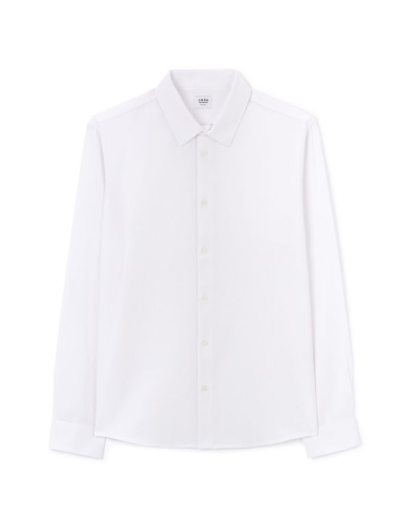 Chemise regular nid d'abeille coton - blanc
