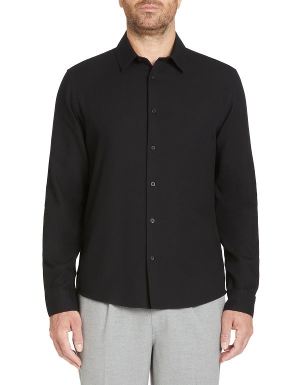 Chemise regular nid d'abeille coton - noir