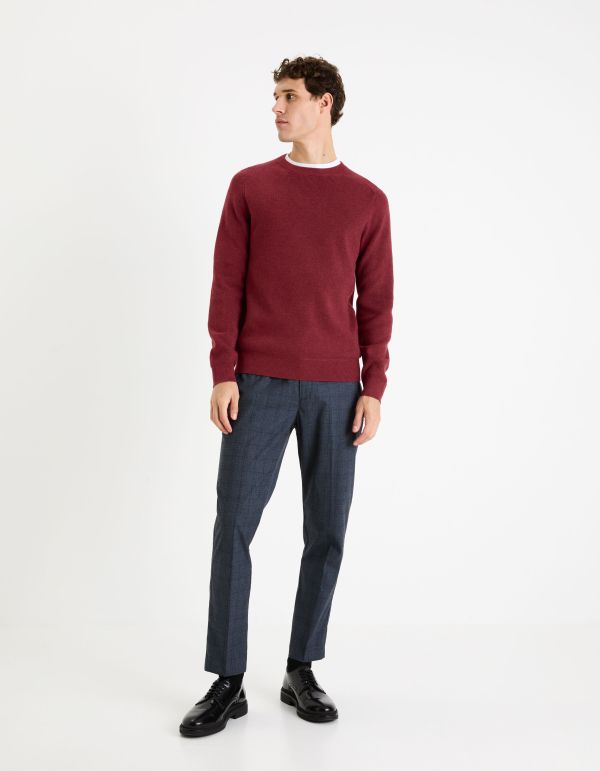 Pull col rond - rouge