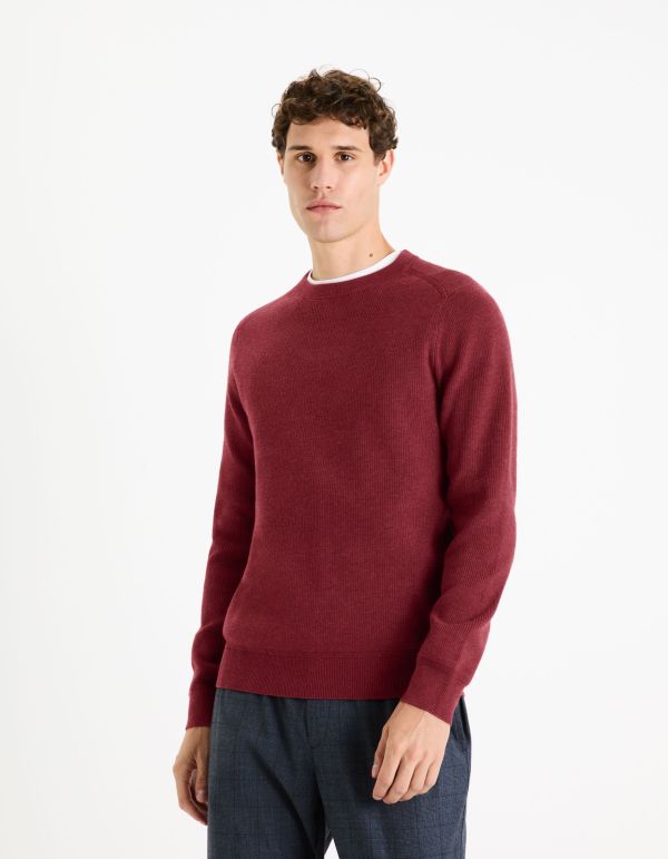 Pull col rond - rouge