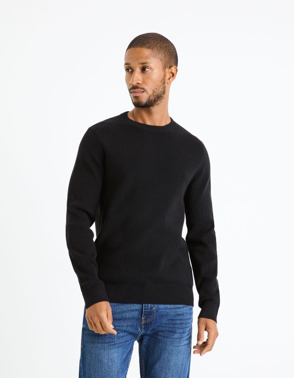 Pull col rond - noir