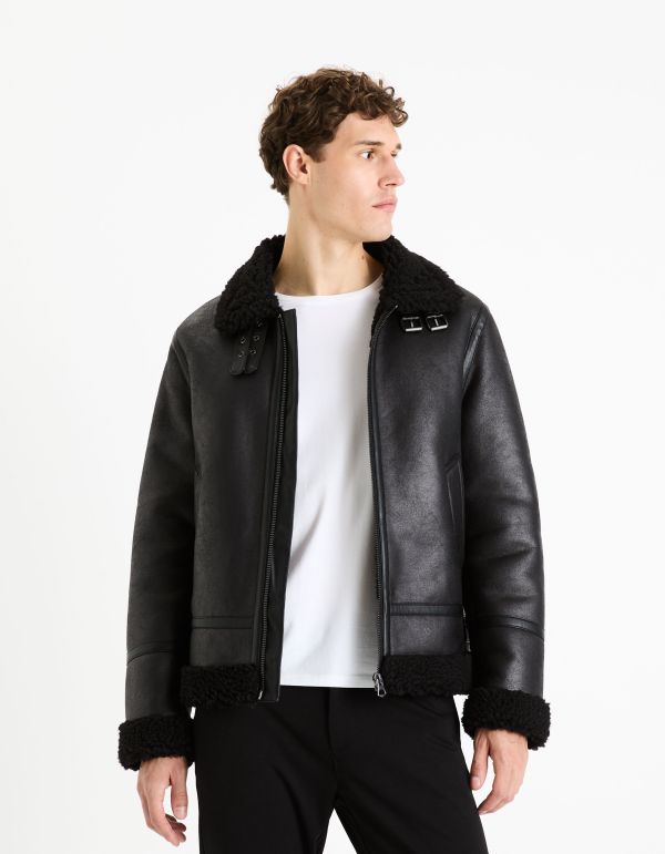 Bombardier doublé sherpa - noir