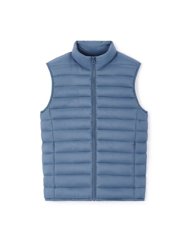 Doudoune sans manche col montant - bleu