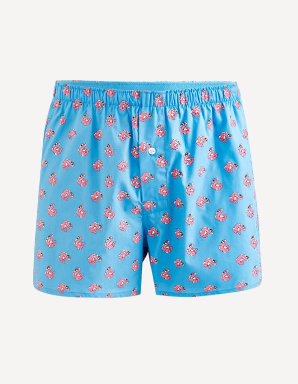 Caleçon 100% coton - bleu