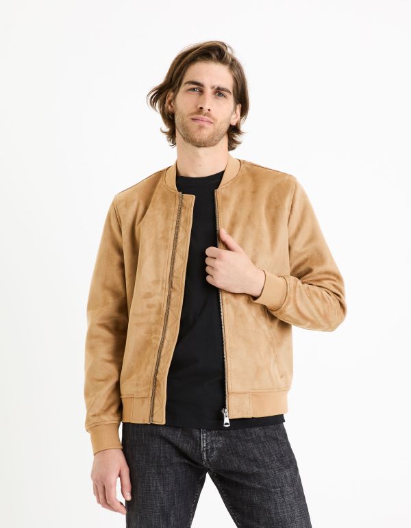 Bomber faux daim - taupe
