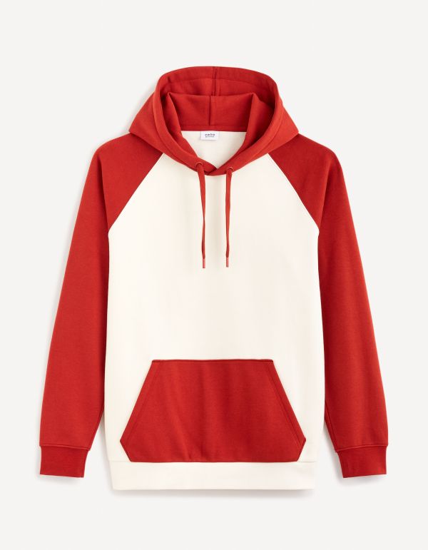 Sweat à capuche coton mélangé - violet