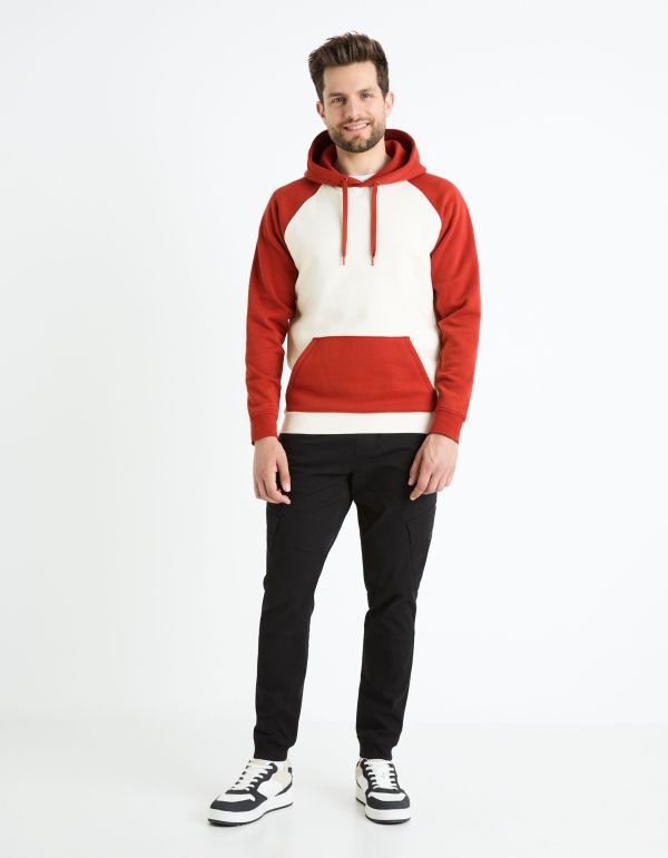 Sweat à capuche coton mélangé - violet