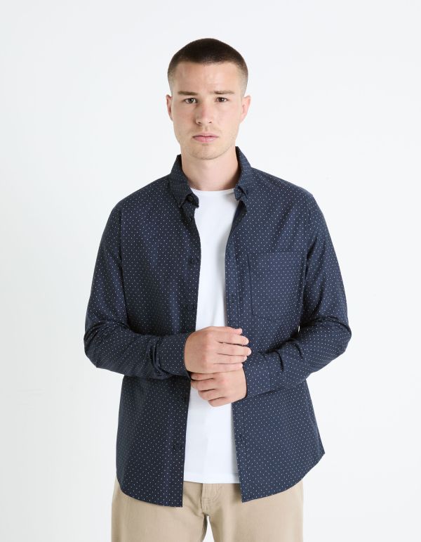 Chemise regular 100% coton - marine