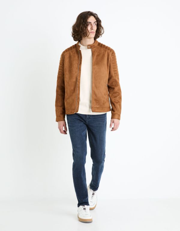 Blouson biker - camel