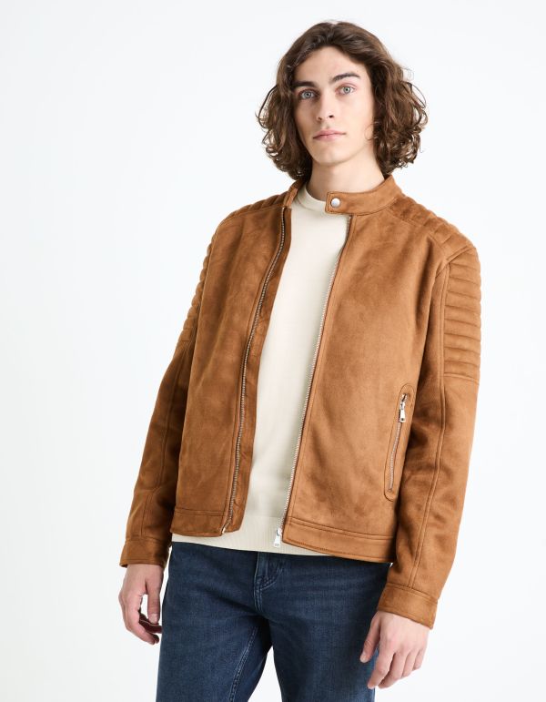 Blouson biker - camel
